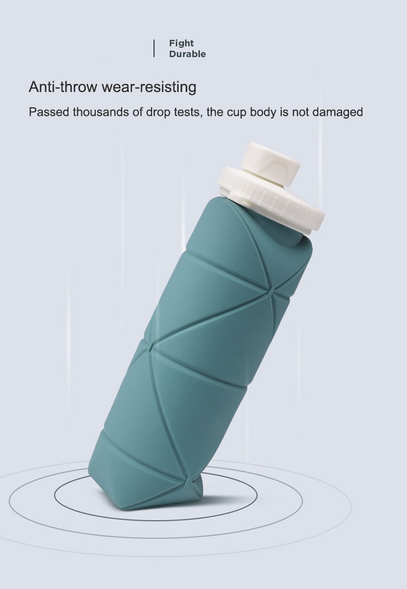 Collapsible Water Bottles Siliconce Leak-proof Reusable Travel Water Bottle